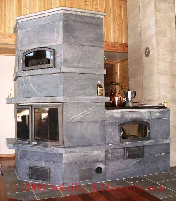 Karpinen Masonry Heater and cookstove | Solid Rock Masonry